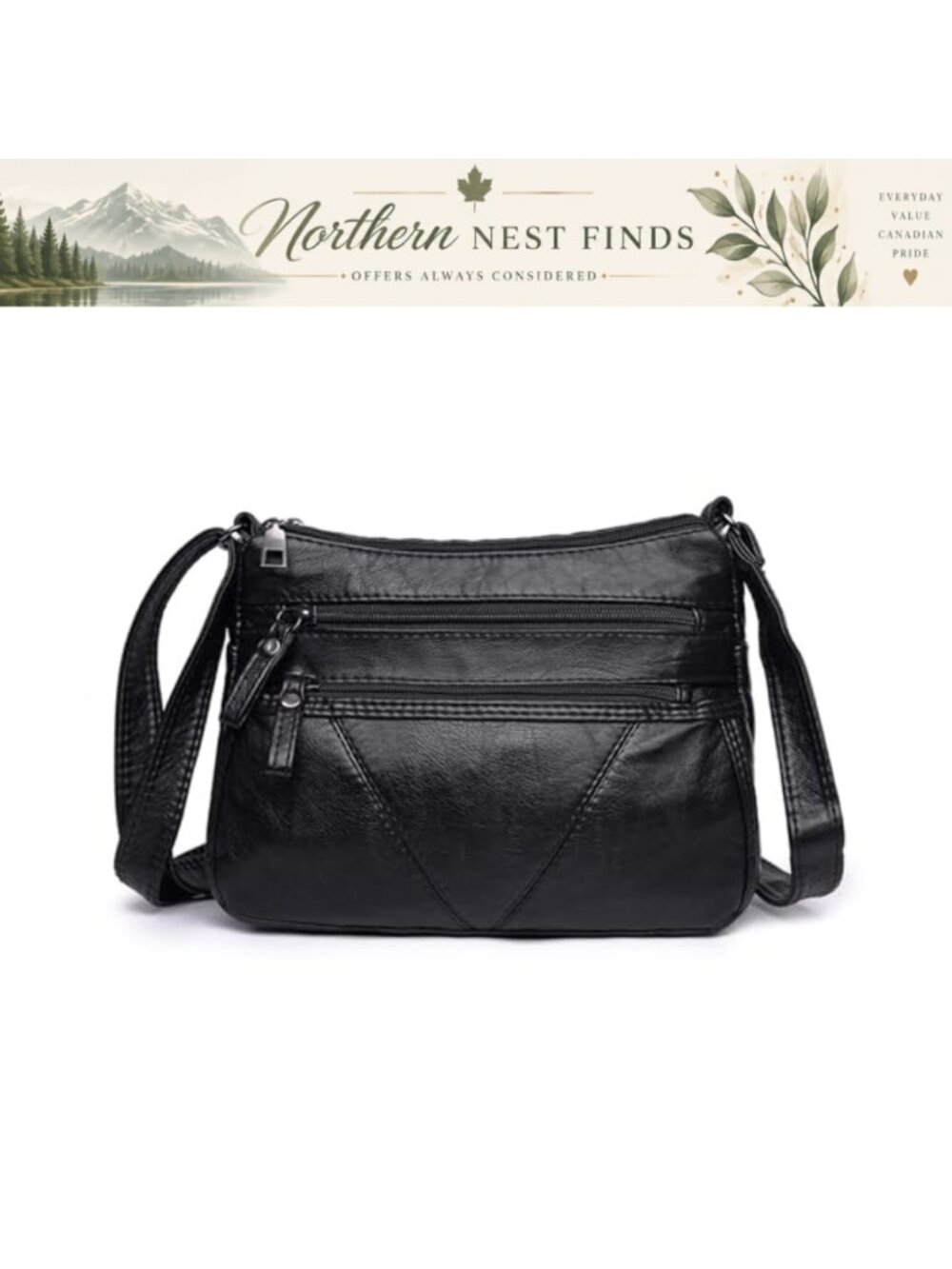 PU Leather Crossbody Shoulder Bag Hobo Purse Adjustable Strap Lightweight